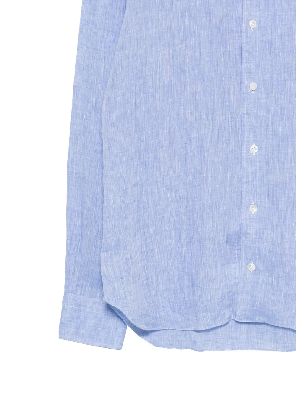 Barba Button-down linnen overhemd Blauw