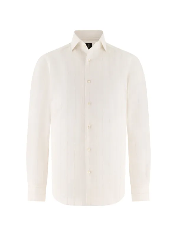 boggi dress shirts Boggi Milano Regular Fit Linen Shirt | White