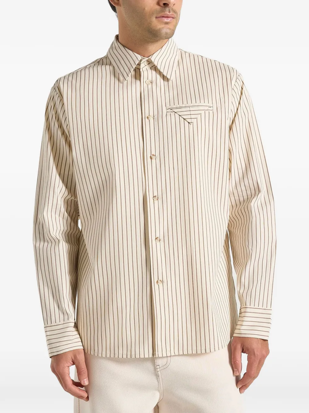 Manière De Voir pinstripe welt pocket shirt - Toni neutri
