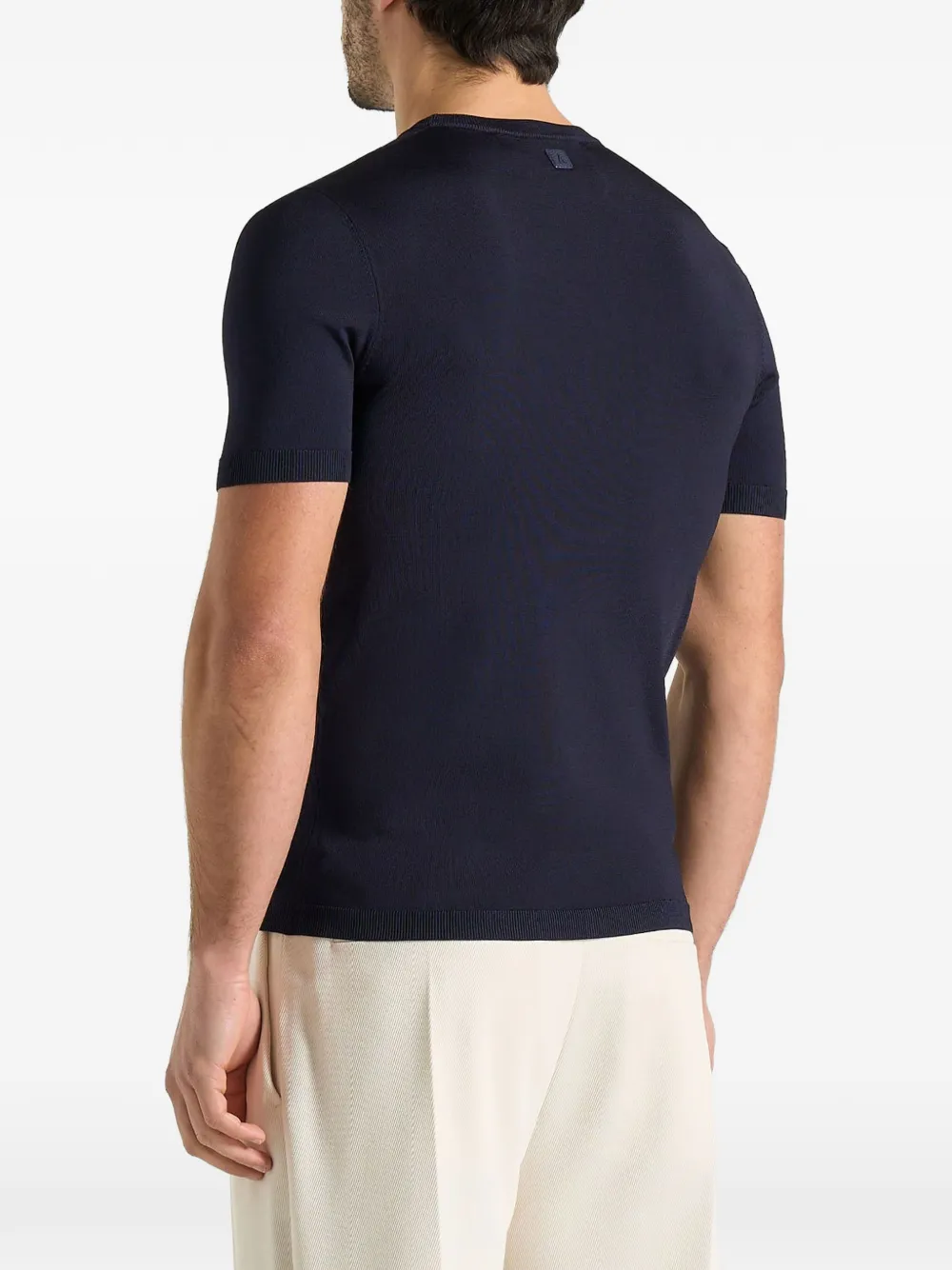 Manière De Voir TS010 gebreid T-shirt Blauw