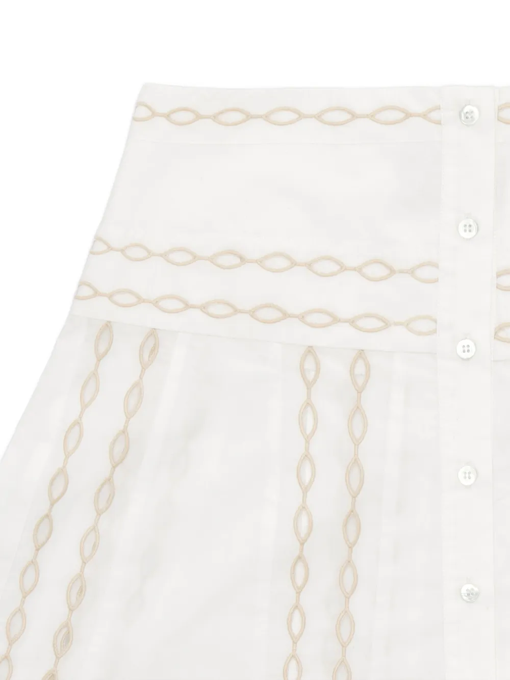 Fortela Alexane Broderie-anglaise Skirt in White, view 3