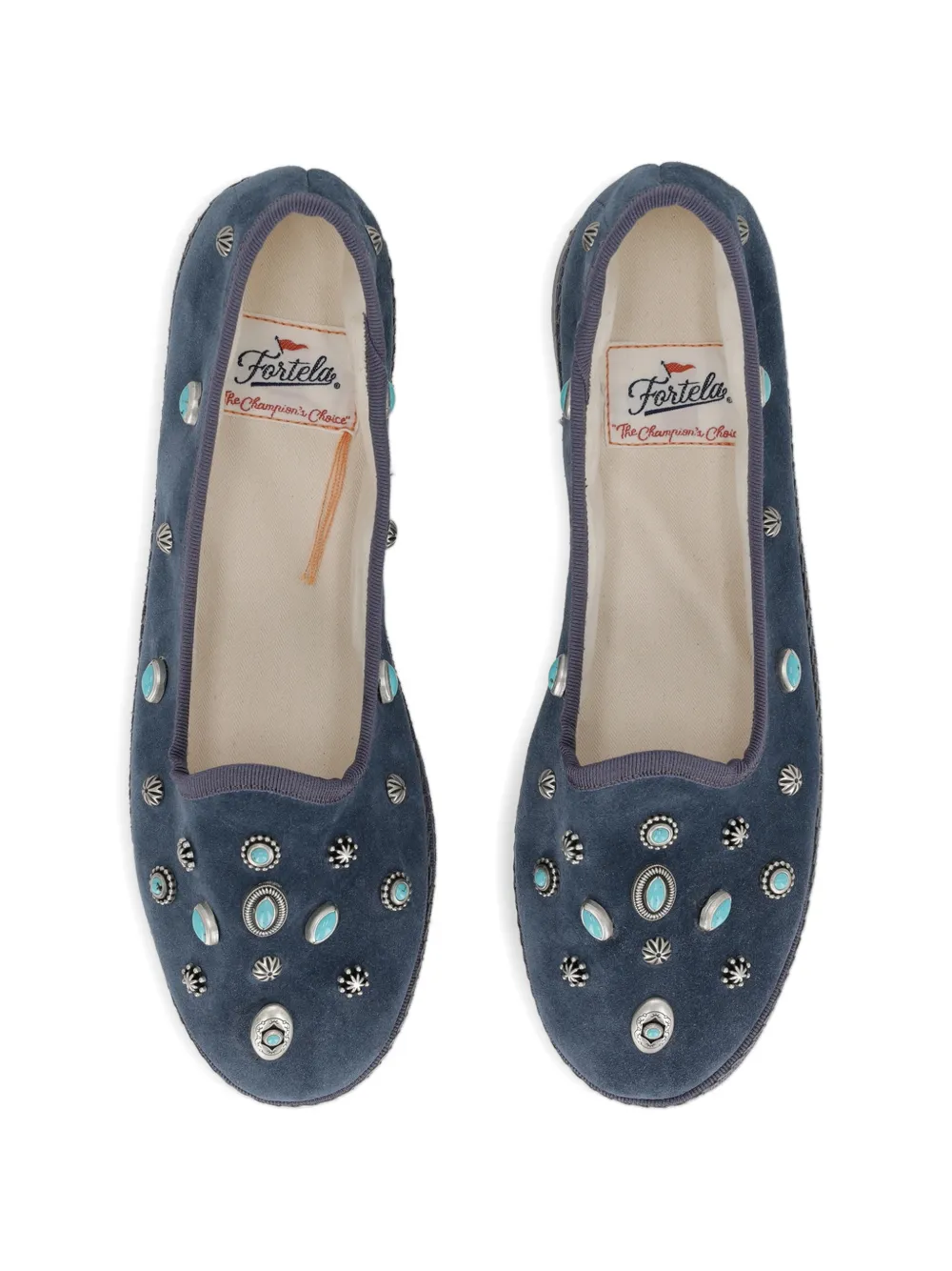  Fortela Studded Ballet Flats - Blue 