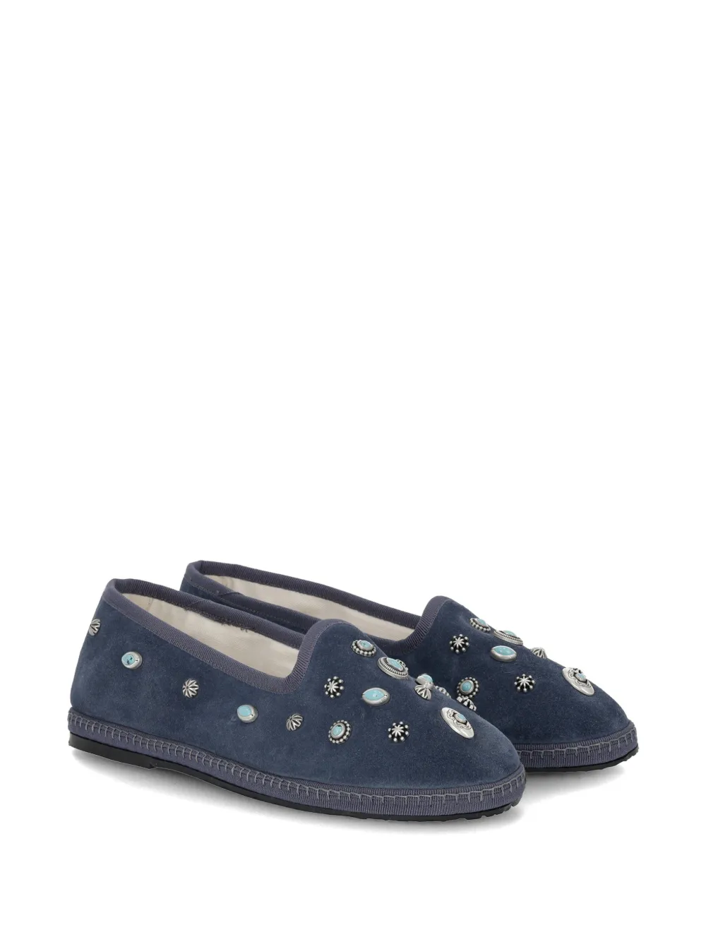  Fortela Studded Ballet Flats - Blue 