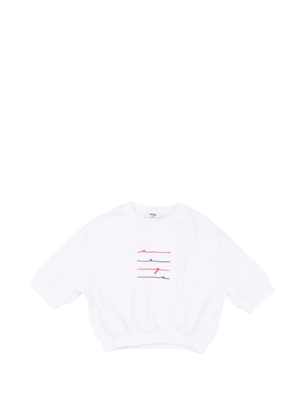 MSGM Kids crop T-shirt - Bianco