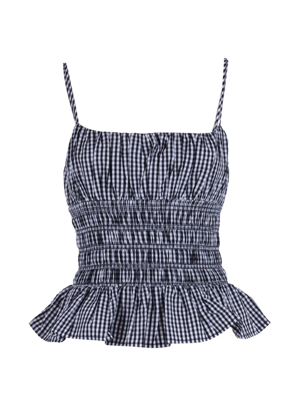 Michael Michael Kors gingham-pattern smocked top - Nero