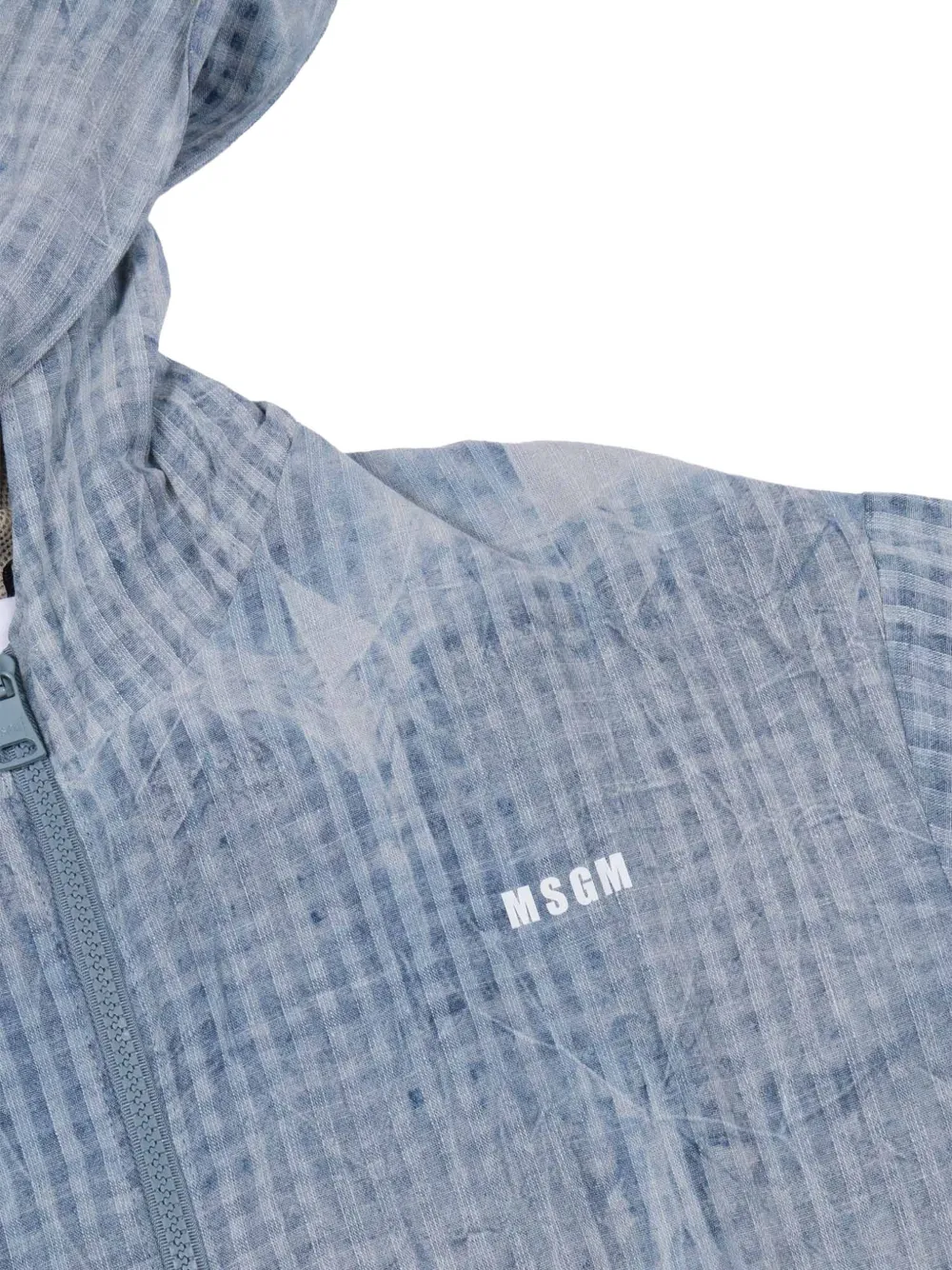 MSGM Kids Geruit spijkerjack met capuchon Blauw