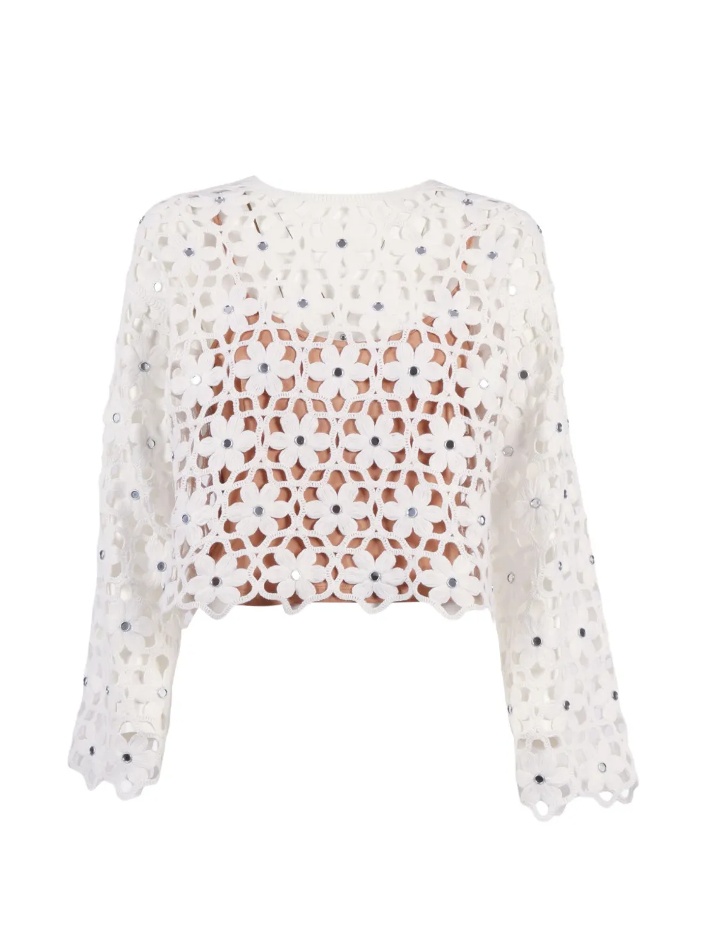 Michael Kors crochet flower top - Bianco