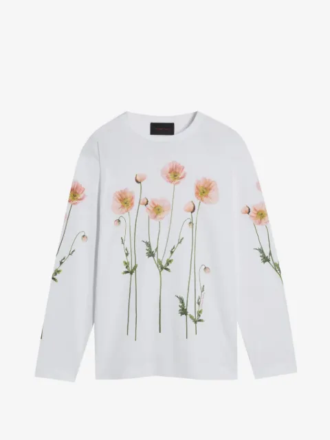 Simone Rocha Poppy field-print long-sleeve T-shirt