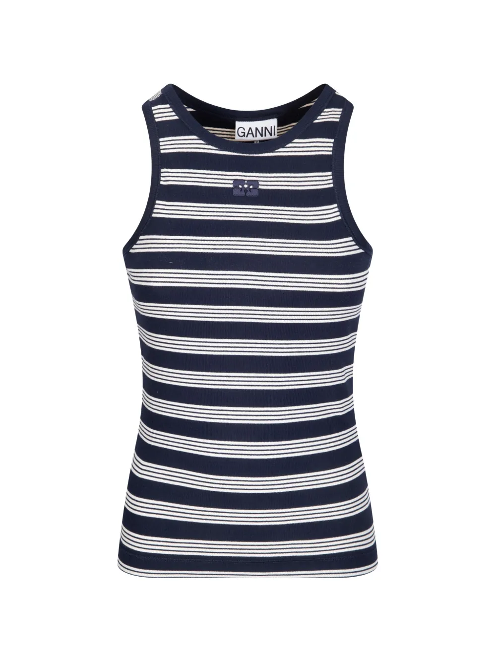 GANNI striped tank top - Blu