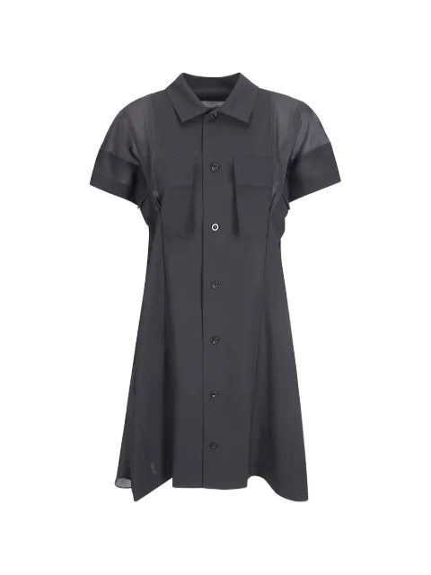 sacai pocket suiting wool mini dress
