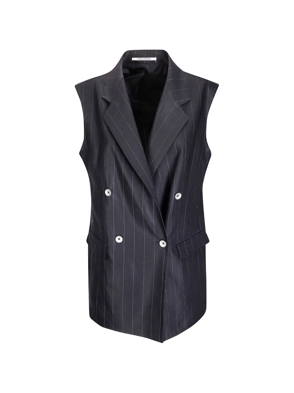 Tagliatore Bernice pinstriped double-breasted waistcoat - Grey