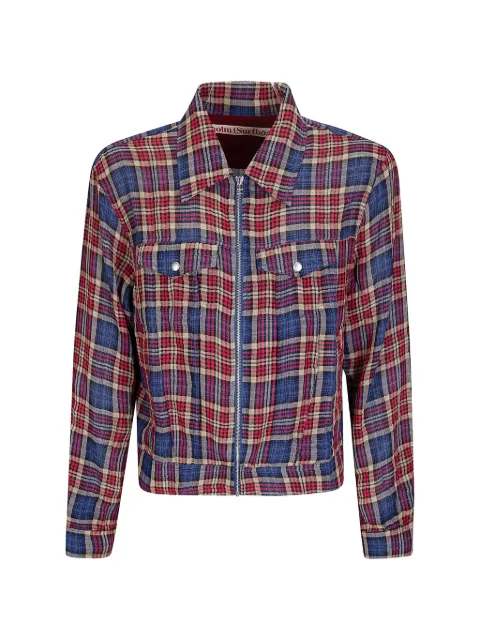 Stockholm Surfboard Club zipped checked shirt jacket