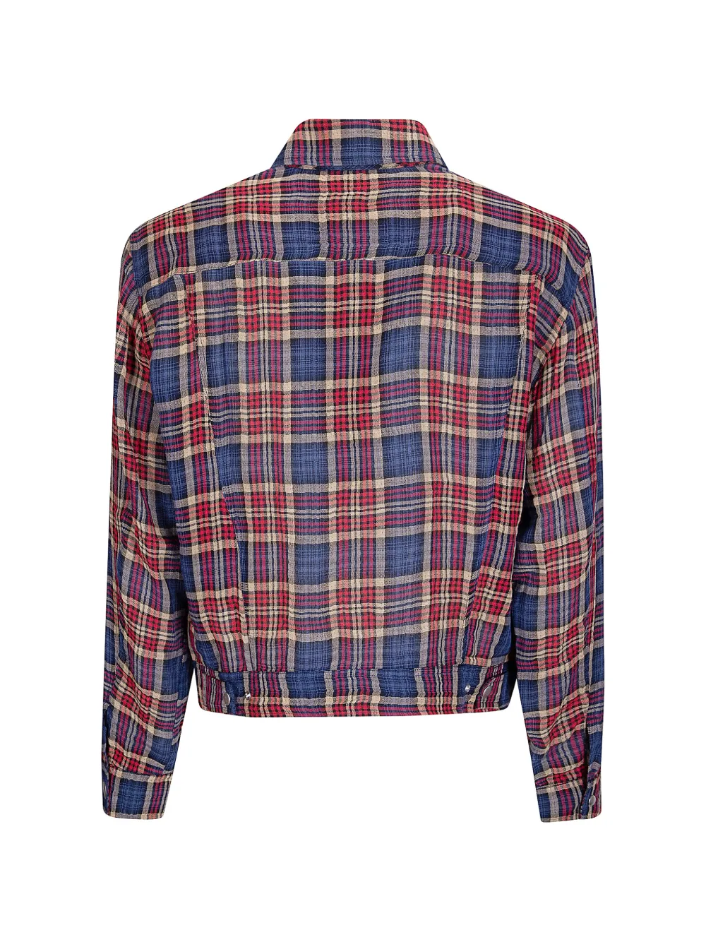 Stockholm Surfboard Club Geruit shirtjack met rits Blauw