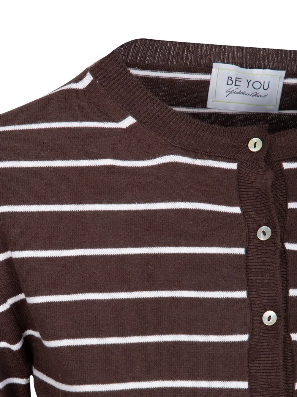  Be You Striped Cardigan - Brown 