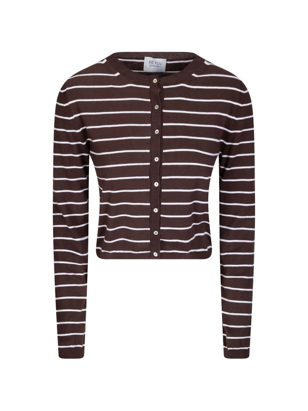 be you striped cardigan - Marrone