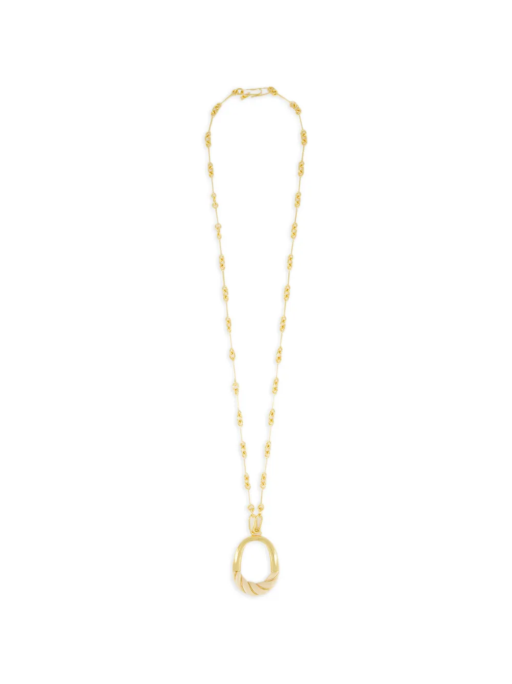 Aurelie Bidermann Diana oval-pendent necklace - Oro