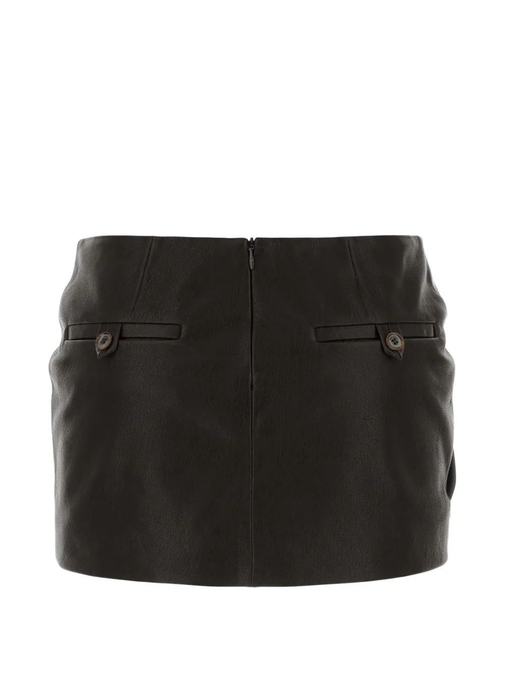  Magda Butrym Leather Mini Skirt - Brown 