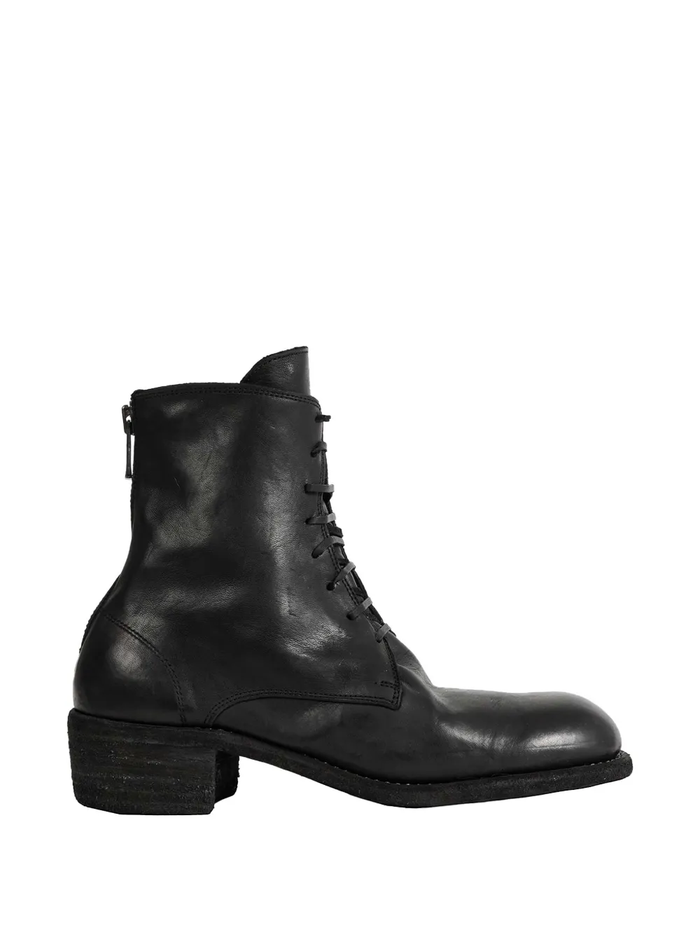 Guidi lace-up leather ankle boots Zwart