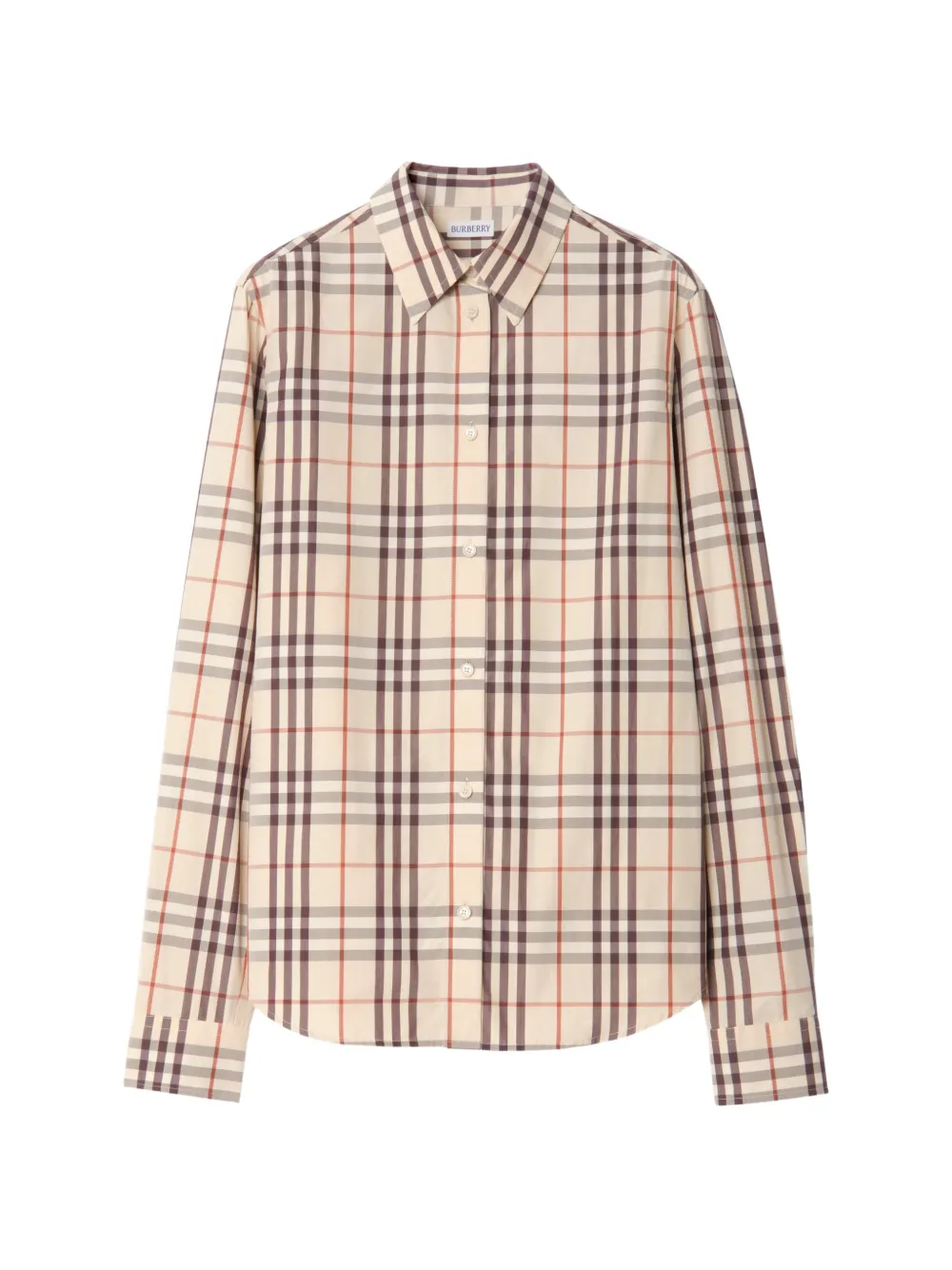 Burberry regular fit Check cotton shirt - Nude