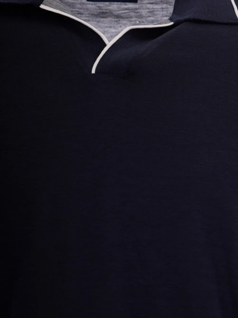 Paul & Shark Fijngebreid poloshirt Blauw