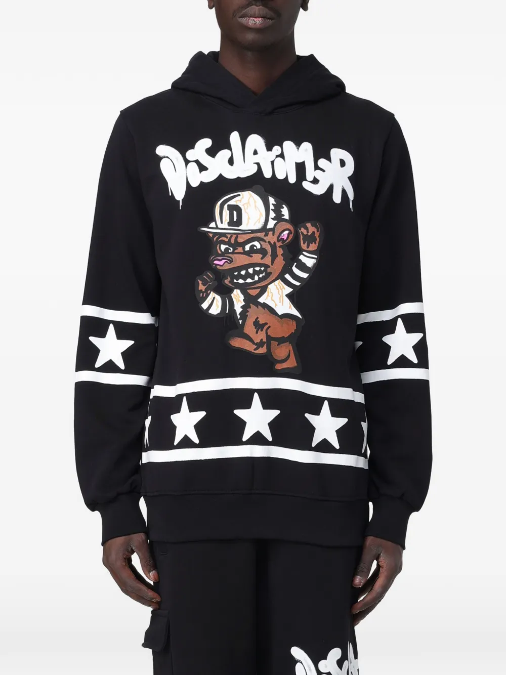 DISCLAIMER hooded stars graphic sweatshirt - Nero