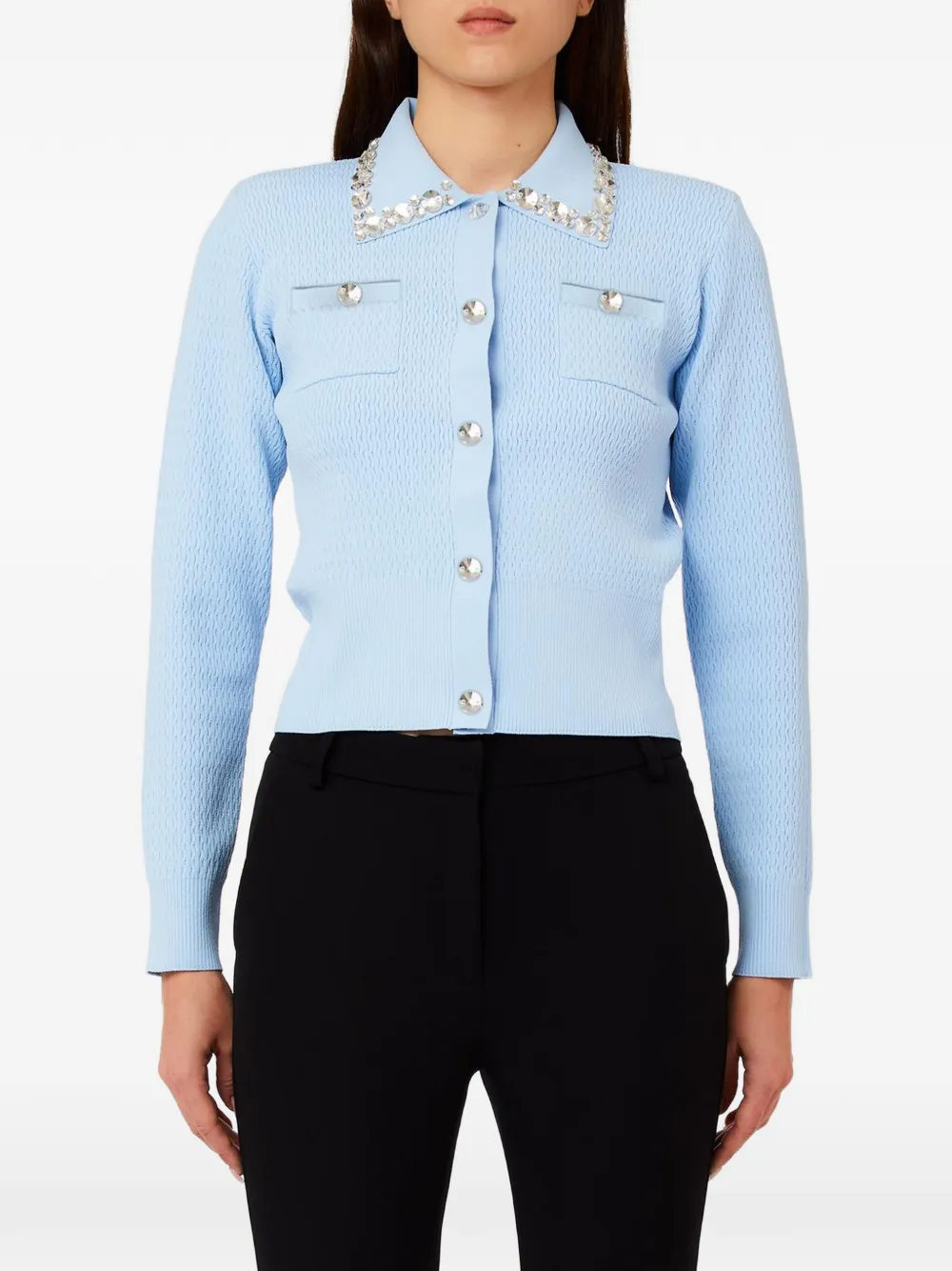 LIU JO embellished collar knitwear - Blu
