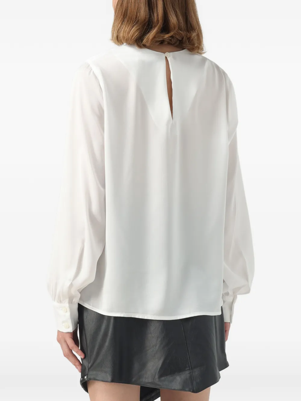 Gaëlle Paris Satijnen blouse met broche Wit