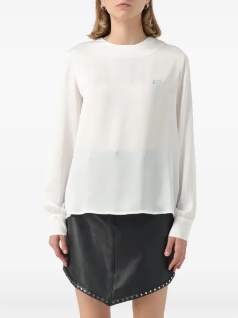 Gaelle brooch satin shirt