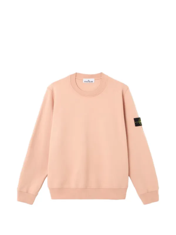 Stone Island 6100060 Organic Cotton Fleece Regular-fit Crew-neck Sweatshirt with Raglan Sleeves in Pink