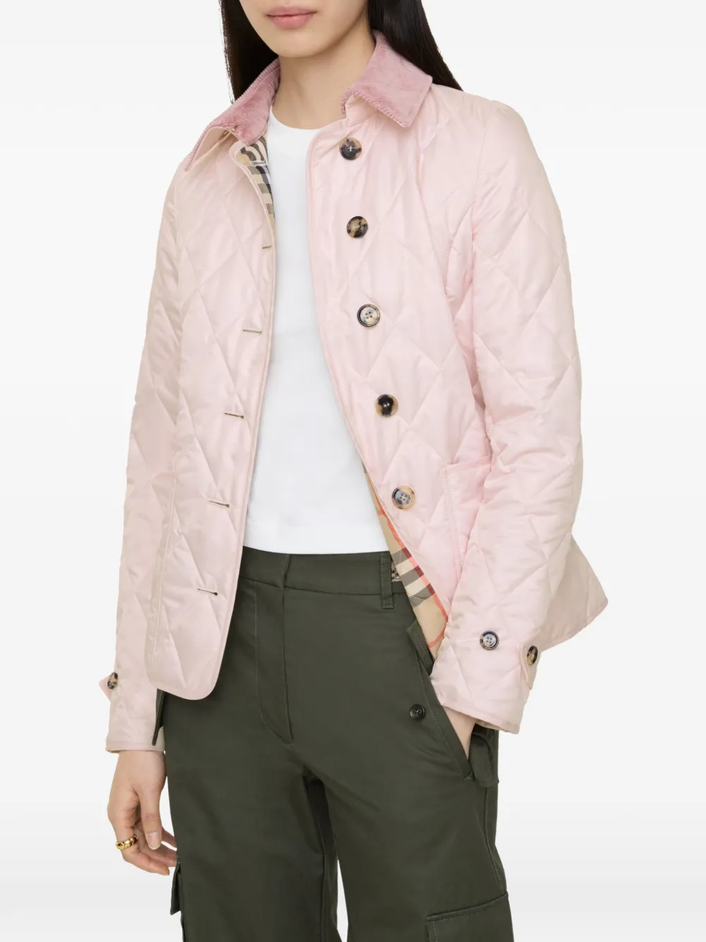  Burberry Quilted Jacket - Pink 