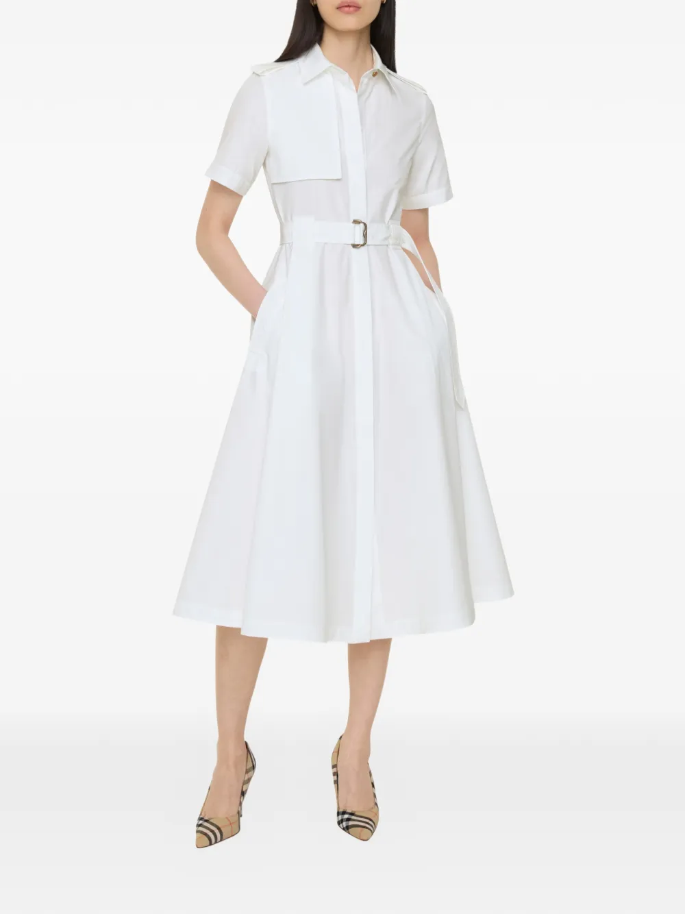 Burberry Katoenen popeline blousejurk Wit