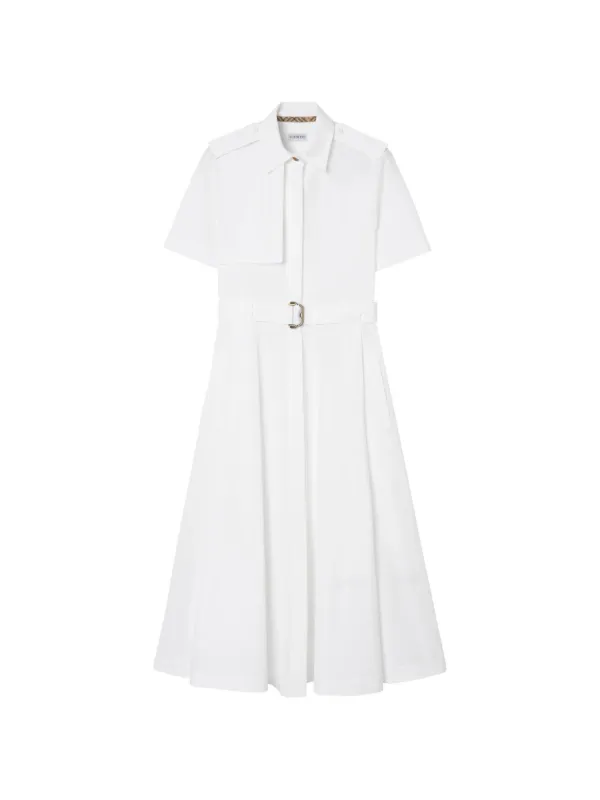 Burberry Cotton Poplin Shirt Dress in White