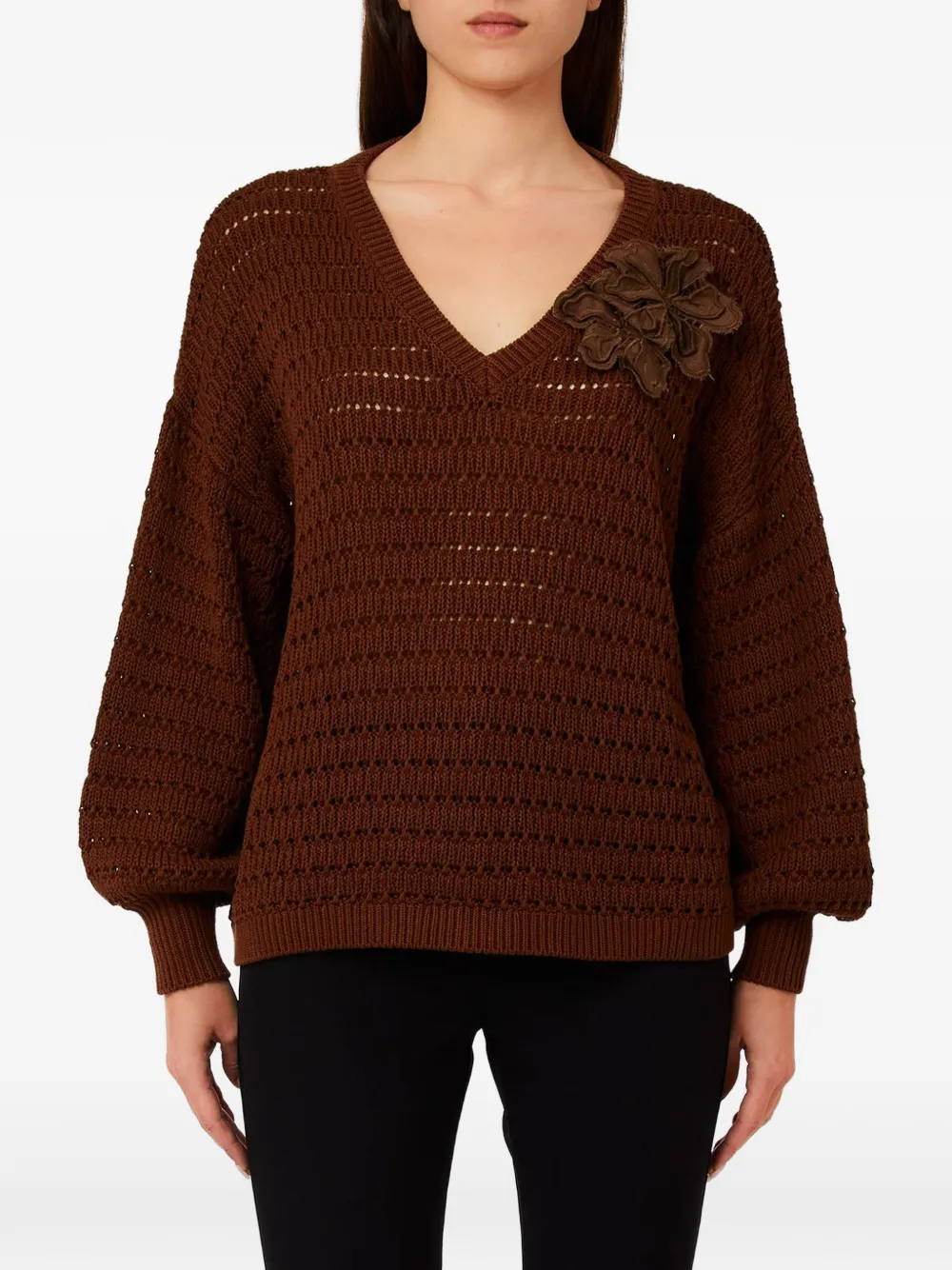LIU JO V-neck sweater - Marrone