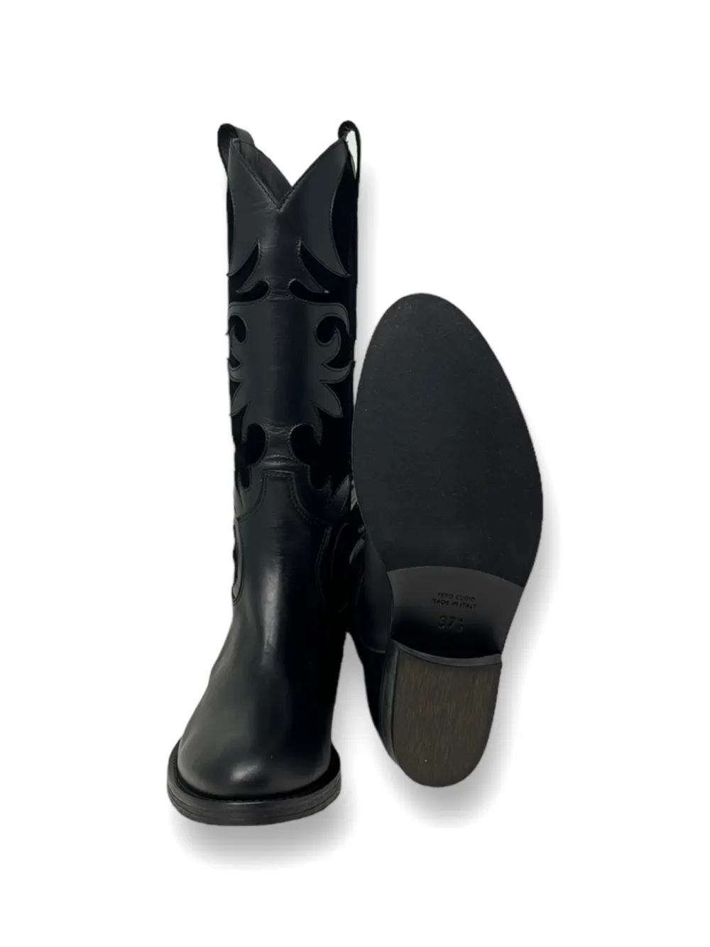 Via Roma 15 venice appliqué boots Zwart