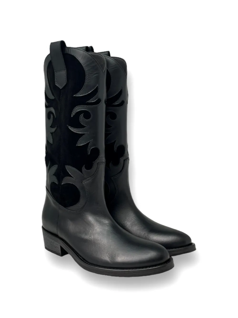 Via Roma 15 venice appliqué boots Zwart