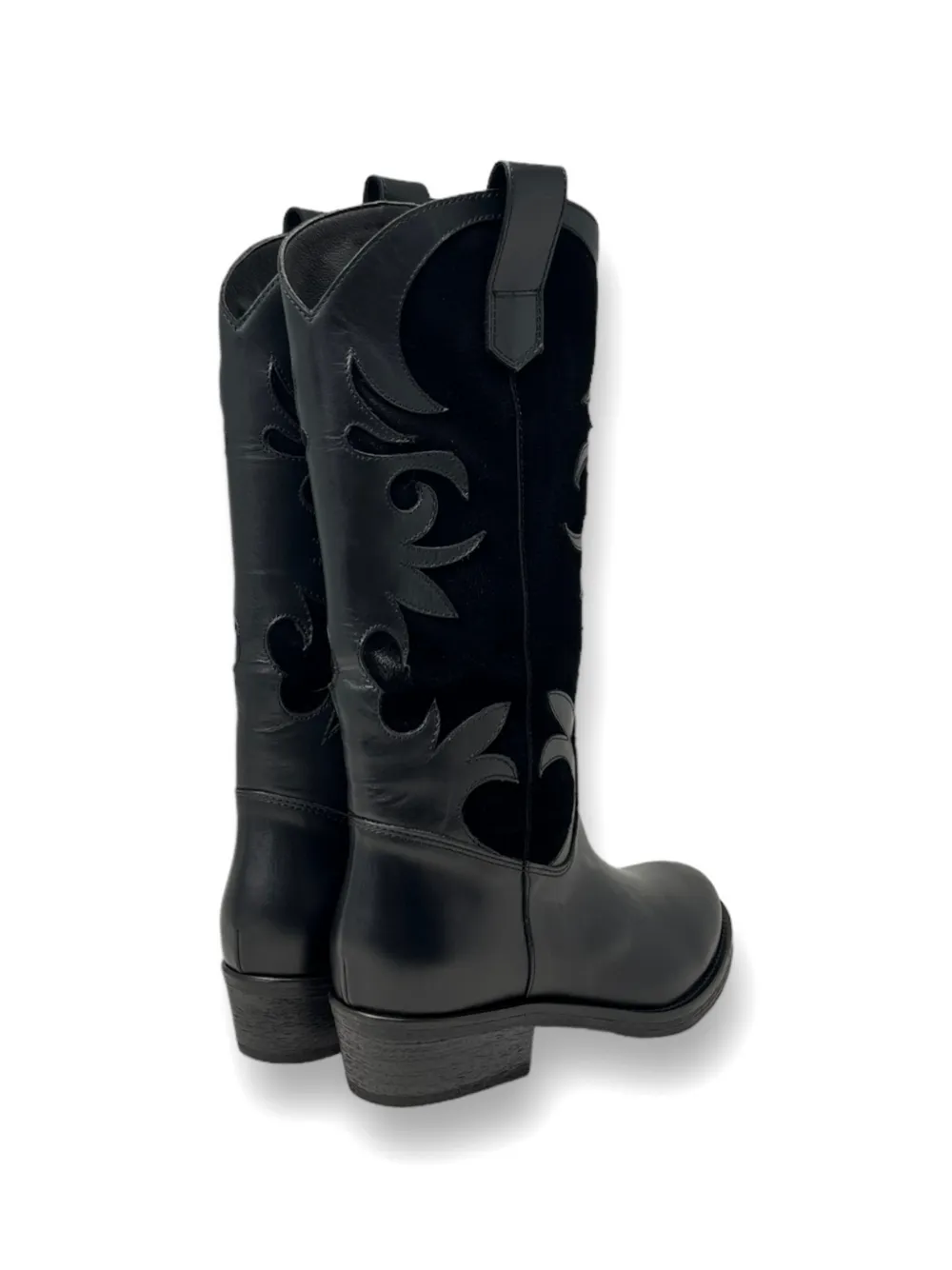 Via Roma 15 venice appliqué boots Zwart