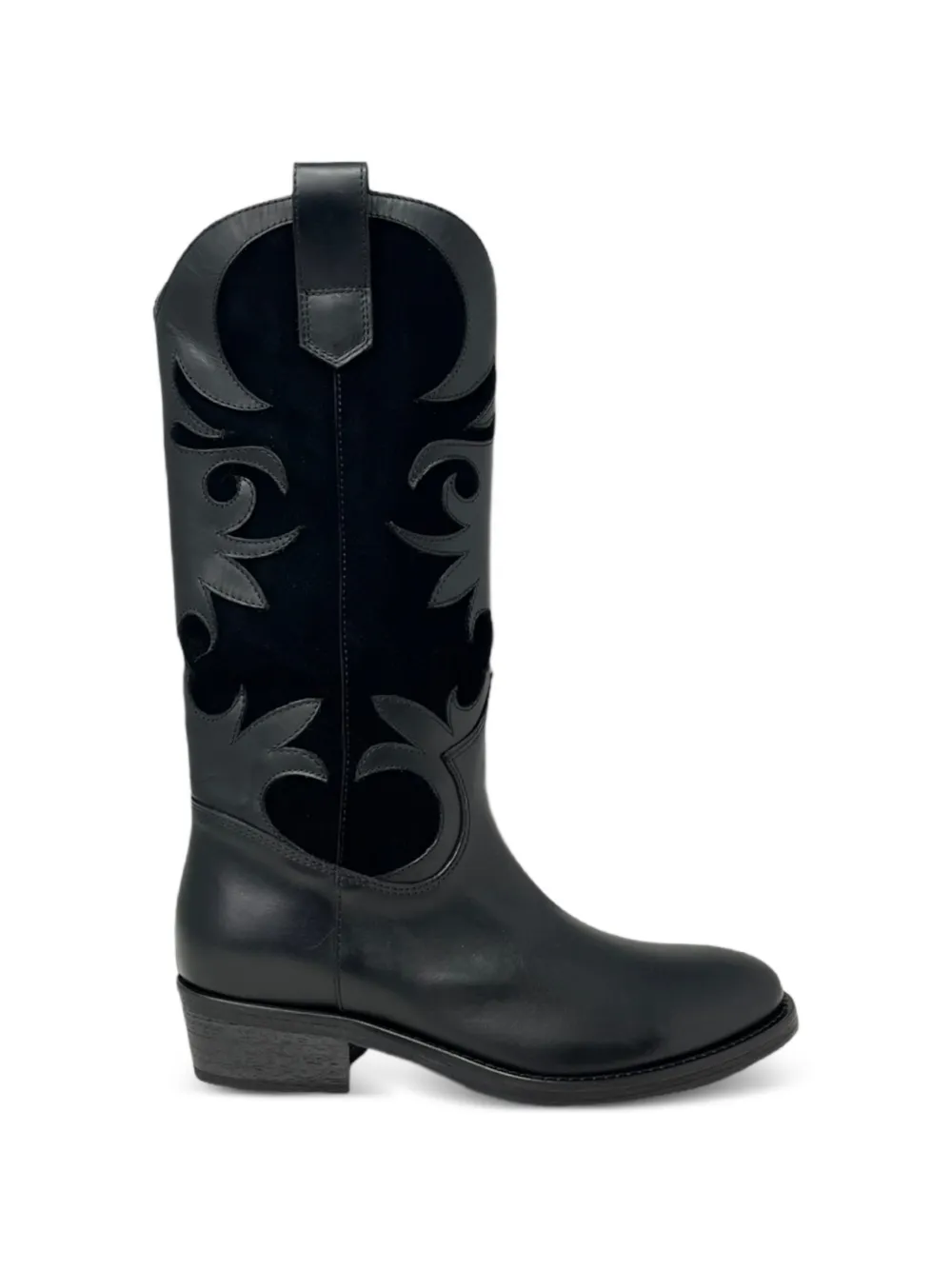 Via Roma 15 venice appliqué boots Zwart