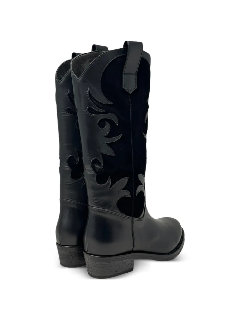  Via Roma 15 Venice Appliqué Boots - Black 
