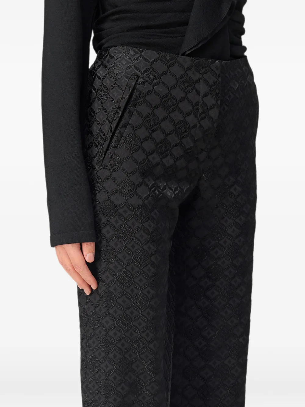 Alberta Ferretti Straight broek met jacquard-patroon Zwart