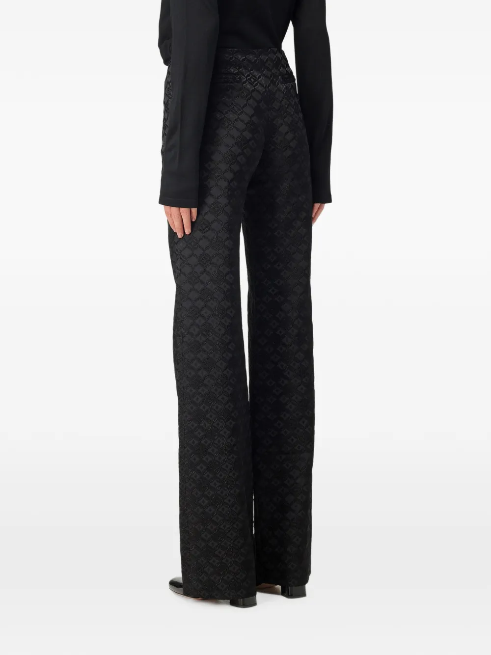 Alberta Ferretti Straight broek met jacquard-patroon Zwart