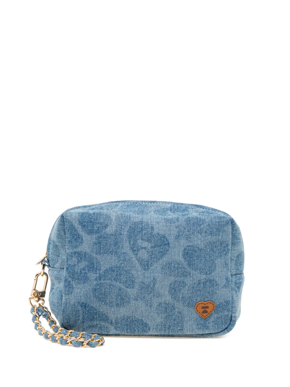 APEE™ by *A BATHING APE® Clutch denim con catena - Blu