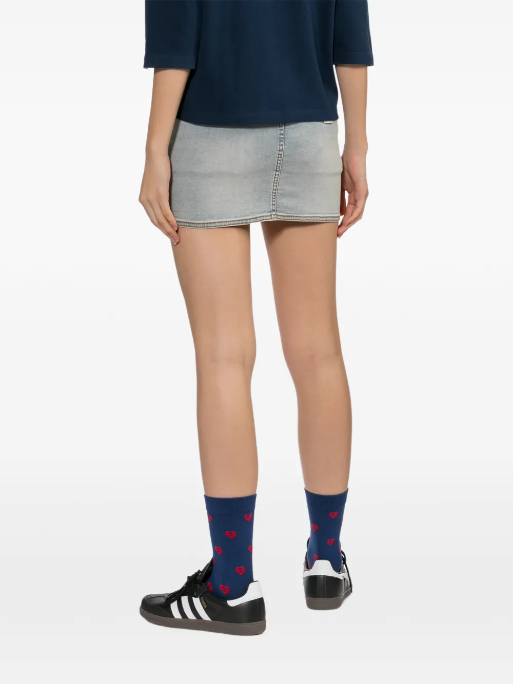 APEE™ by *A BATHING APE Denim rok met logopatch Blauw