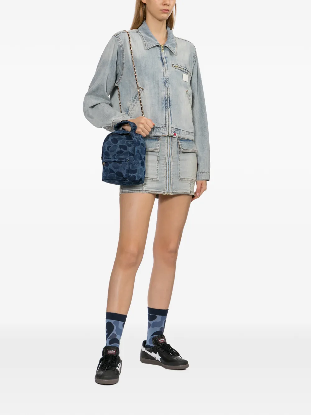 APEE™ by *A BATHING APE Denim jack met rits Blauw
