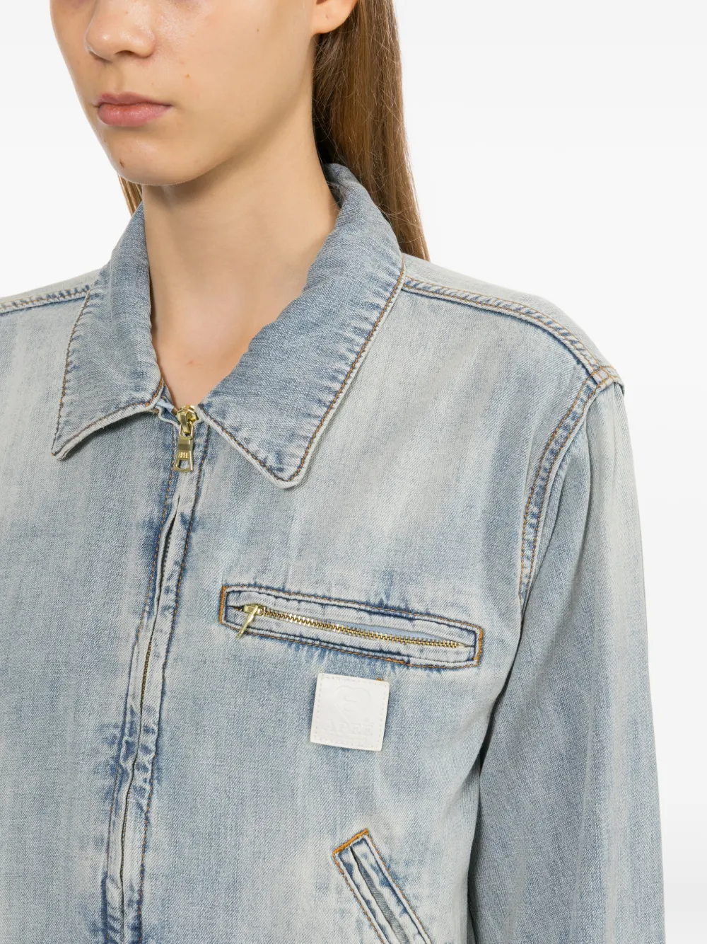 APEE™ by *A BATHING APE Denim jack met rits Blauw