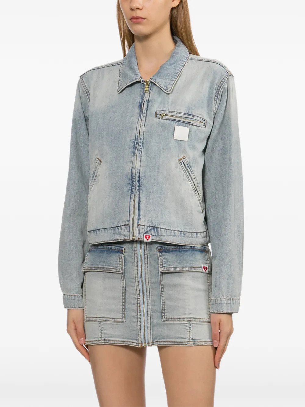 APEE™ by *A BATHING APE Denim jack met rits Blauw