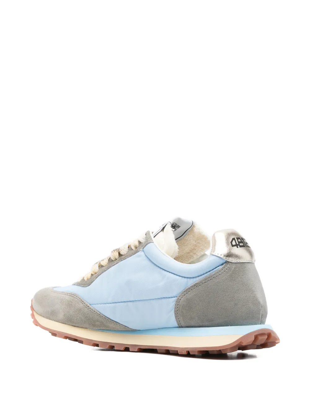  4b12 Zapatillas De Ante Con Paneles - Azul 