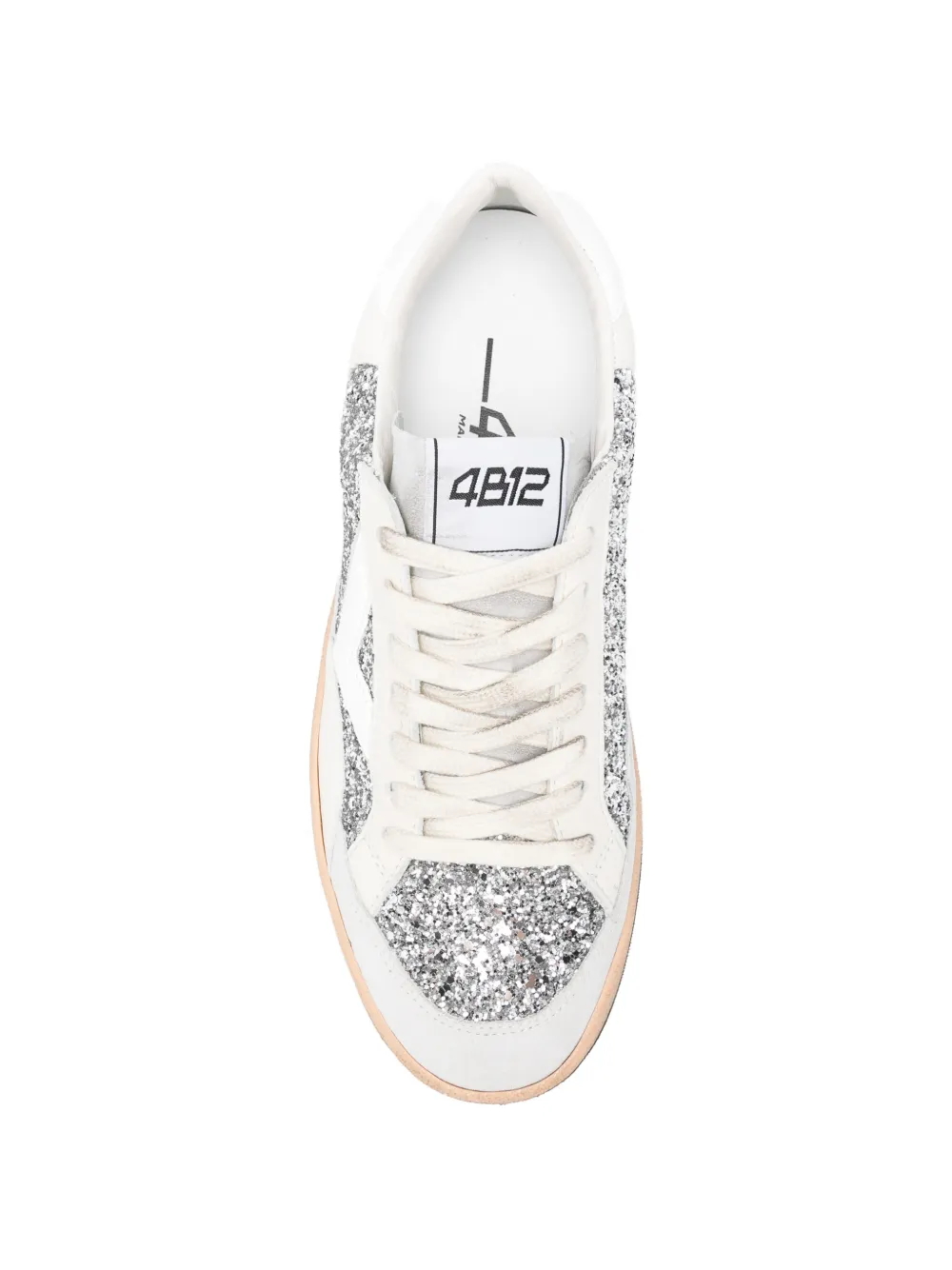 4B12 Play New sneakers met glitter Wit