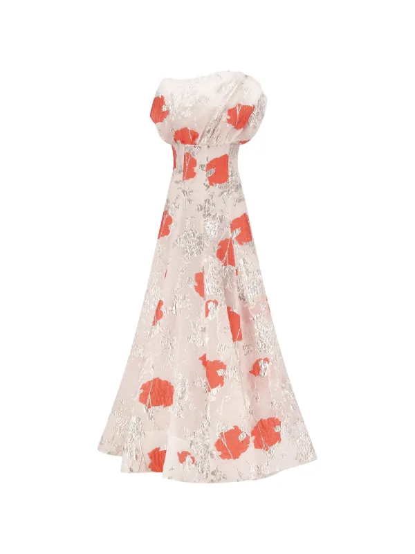 lela rose dress Floral Raffia Square Neck Dress Cactus / 14 / S269511