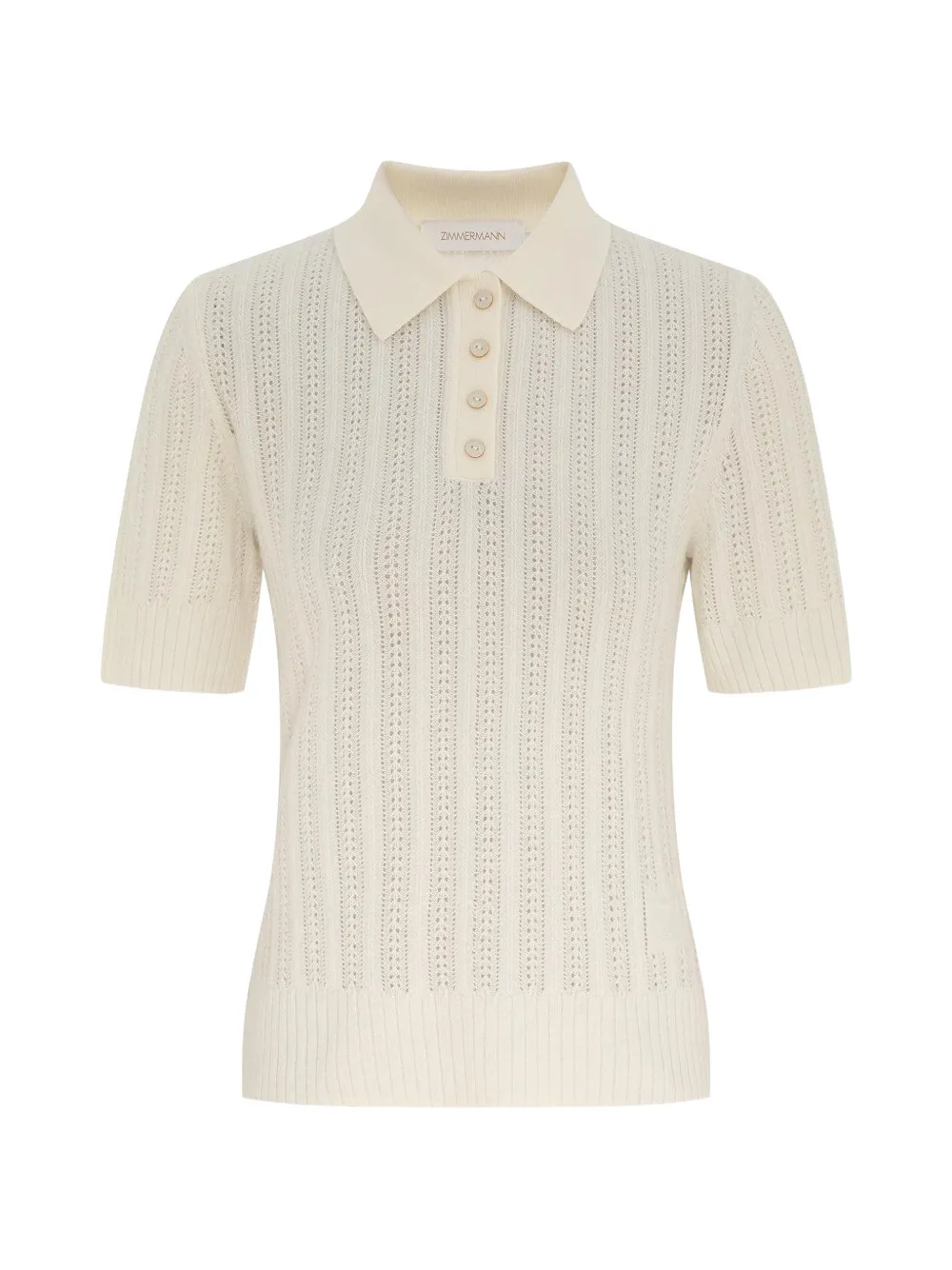 ZIMMERMANN ribbed polo top - Toni neutri