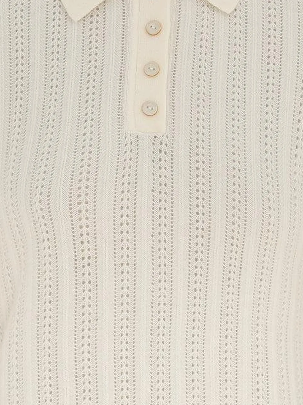  Zimmermann Ribbed Polo Top - Neutrals 